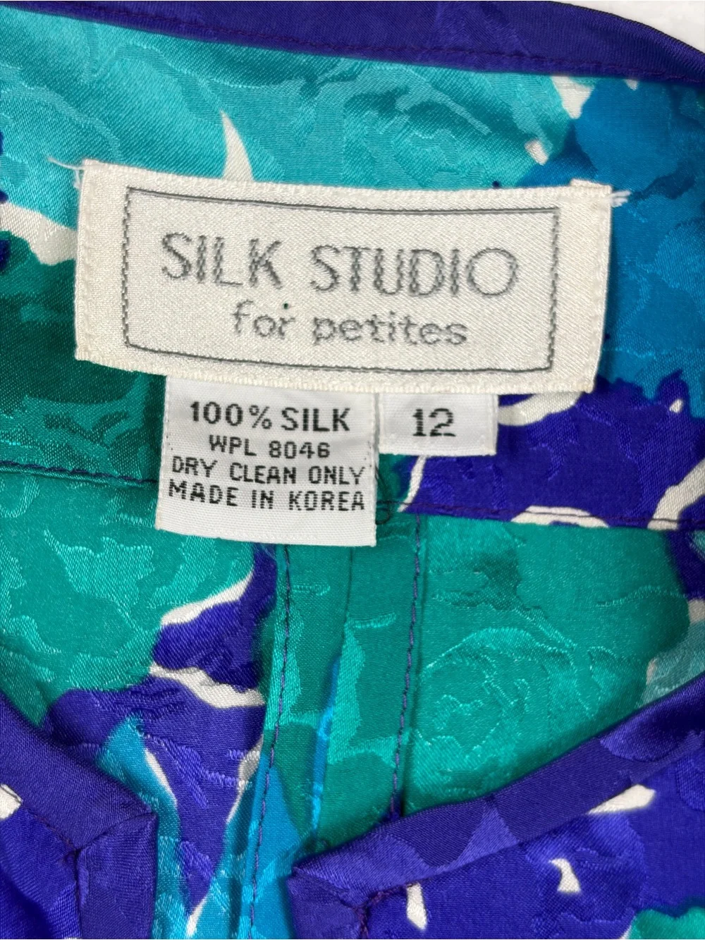 VTG Silk Studio for Petites 100% Silk Wrap Blouse 12 - Picture 5 of 15